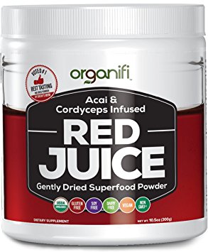 Organic Superfood Powder - Organifi - Red Juice Super Food Supplement - 30 Day Supply - USDA Certified Organic, Boosts Metabolism, and Reverses The Signs Of Aging