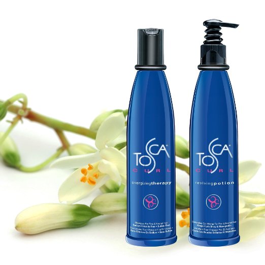 Tosca Style Best Shampoo & Conditioner for Curly Hair-for Beautiful Fine to Normal Wavy Curls, Includes Energizing Shampoo & Reviving Conditioner (Personal 300ml/10.14oz Bottles)
