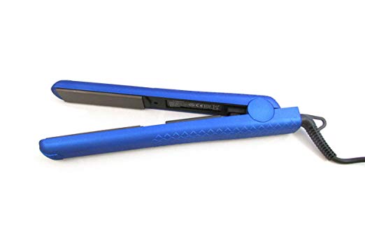 Hair Straightener - Pro Flat Iron Straighteners with 1 Inch Ion Ceramic Plates - Adjustable Temperature Suitable for All Hair Types Makes Hair Shiny & Silky Heats Up Fast Dual Voltage (Blue)