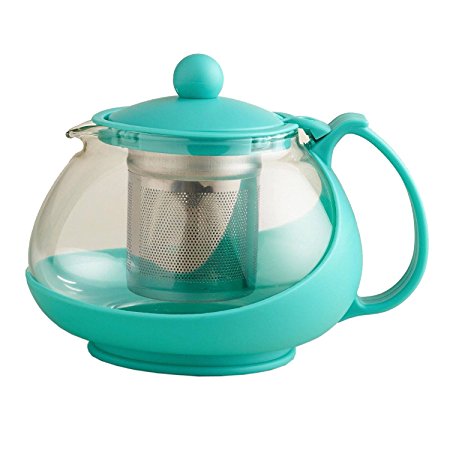 Aqua Glass Teapot Loose Leaf Tea Infuser Pot