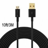 Hi-mobiler High Speed 10ft USB 20 a Male to Micro B Cable with Gold-plated Connectors for Samsung Lg HTC and Other Tablet Smartphone Black