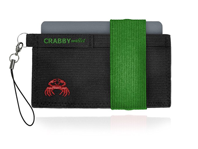 Crabby Wallet – The Ultimate Minimalist Men’s Wallet – Holds 10 Cards – Super Slim – Fits Front Pocket – Secure Elastic Construction – 9 Colors