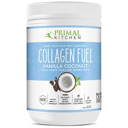 Primal Kitchen Collagen Fuel Protein Mix, Vanilla Coconut, Non-Dairy Coffee Creamer & Smoothie Booster- Supports Healthy Hair, Skin, and Nails, 20 Ounce