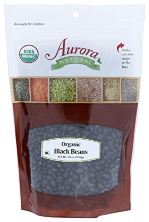 Aurora Products, Beans Black Pouch Organic, 18 Ounce