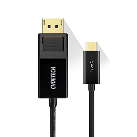 USB C to DisplayPort Cable (5.9ft/1.8m), CHOETECH (4K@60Hz) USB 3.1 Type C (Thunderbolt 3 Compatible) to DP Cable for 2017 iMac,2017/2016 MacBook Pro, MacBook 12" , ChromeBook Pixel, Galaxy S8/S8 Plus