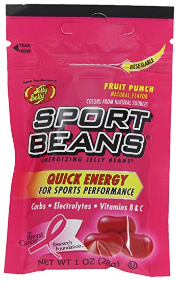 Jelly Belly Sport Beans, Fruit Punch Energizing Jelly Beans, 1-Ounce Bags (Pack of 24)