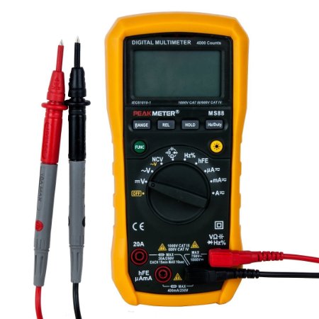 uxcell® Digital Multimeter - DMM with Non-contact Voltage Detector, Auto Ranging, Voltage, Current, Resistance, Capacitance, Frequency, w/ LCD Backlight