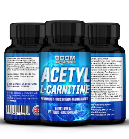 Acetyl L-Carnitine 500mg | Strong Acetyl-Carnitine Pills | Powerful Nootropics | 120 Powerful Energy Boosting Tablets | FULL 4 Month Supply | Improve Athletic Performance | Enhance Cognitive Function | Safe And Effective | Best Selling L-Carnitine Pills | Manufactured In The UK!