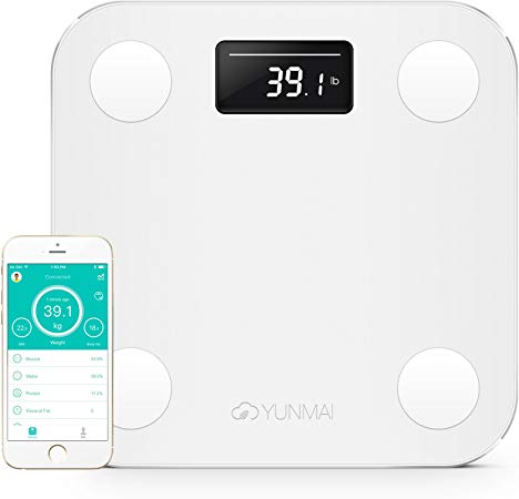 Yunmai Mini Digital Bathroom Scale, Smart with Bluetooth, Body Fat Index with App, Works with iPhone