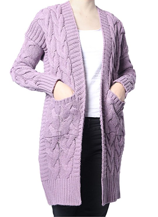 NUTEXROL Women's Open Front Long Sleeve Knit Think Cardigan Chunky Sweater