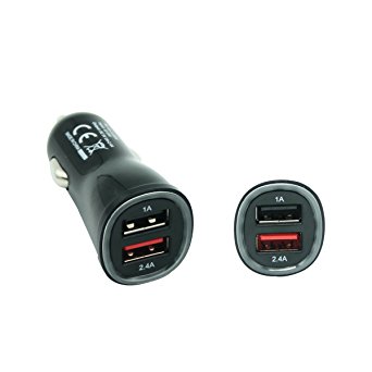 Hann® 3.4A/17W Dual USB Ports Fast Car Charger with Smart IC Fast Charging for Apple and Android Devices, Black Color