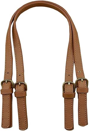 Teensery 2 Pcs 0.6 inch Sew On Wide PU Leather Purses Straps Adjustable Handbags Shoulder Bag Strap Replacement Handles Purse, Brown