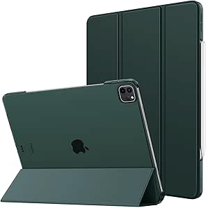 MoKo for iPad Air 13 Inch Case 2024/ iPad Pro 12.9 Case (6th/5th Gen 2022/2021), Slim Smart Shell Translucent Frosted Hard PC Back Cover, Support Touch ID & Pencil Pro/2nd/USB-C, Midnight Green