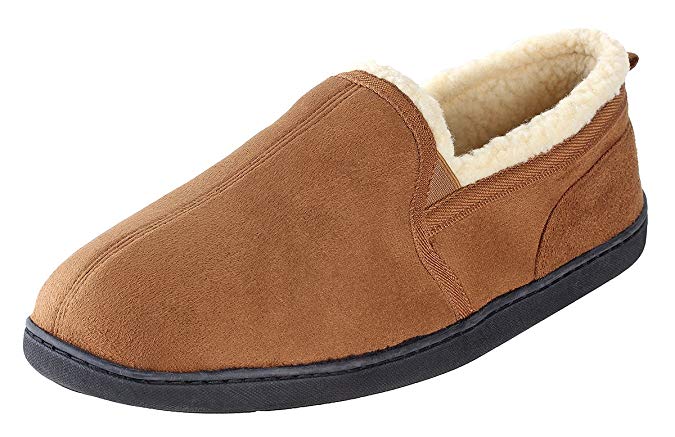 Urban Fox Dixon Suede Slippers Men I Rubber-Sole with Grips I Thickly Padded I 100% Boa Lining I Comfortable House Slippers Shoes I Slippers for Men