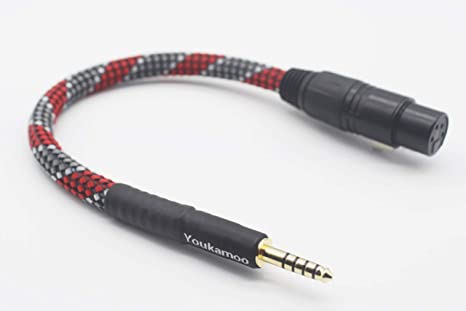 4.4mm to 4-pin XLR Female Balanced Headphone Audio Headphone Adapter Cable 20CM
