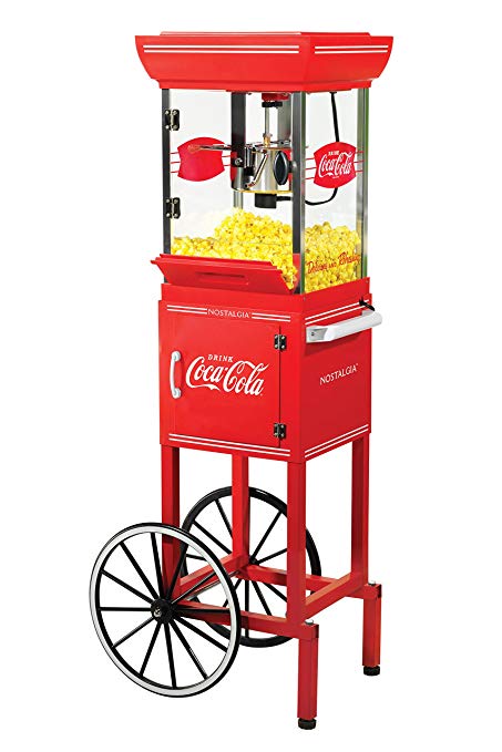 Nostalgia CCP399COKE Coca-Cola 2.5-Ounce Popcorn Cart - 48 Inches Tall