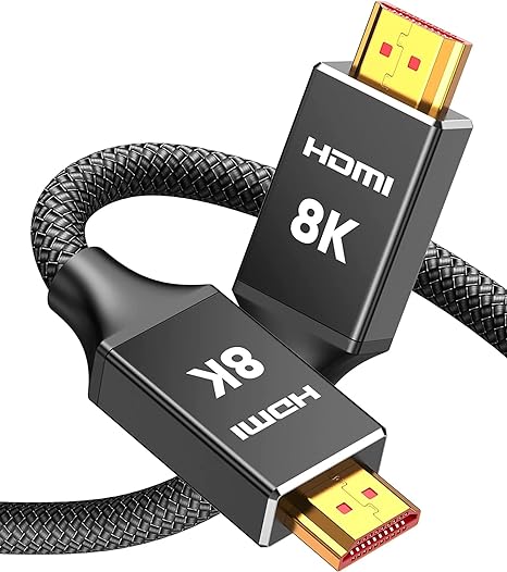 8K HDMI Cable 25ft,HDMI Cord 2.1 [8K 60Hz/4K 120Hz] 48Gbps HDMI Câble 2.1 Support 8K 4K UHD 2160P,HD 1080P Dynamic HDR,eARC