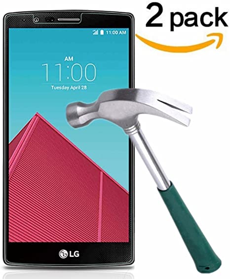 iCoverCase for LG G4 Screen Protector [2 Pack] HD Hard Tempered Glass Ultra Clear Shatter Proof Screen Protector [Case Friendly] [Easy Install] [Anti-Scratch]