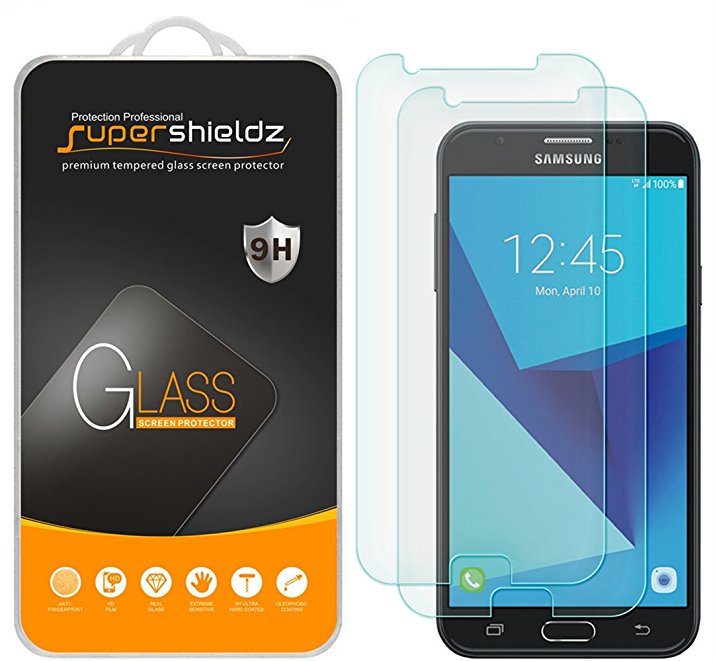 [2-Pack] Supershieldz For Samsung "Galaxy J7 Sky Pro" Tempered Glass Screen Protector, Anti-Scratch, Bubble Free, Lifetime Replacement Warranty