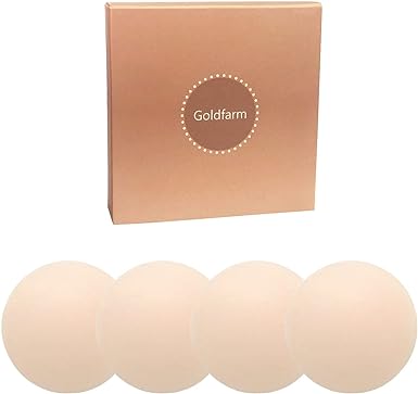 Goldfarm Nippleless Covers, Pasties, Silicone Reusable Breast Pasties Adhesive Bra 2 Pairs