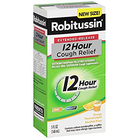 Robitussin 12 Hour Cough Relief, Orange, 5 Ounce