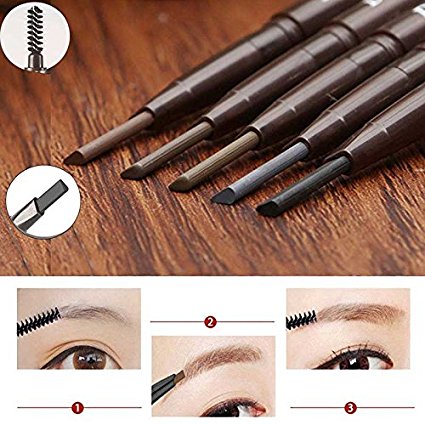JaneDream Double Head Eyebrow Pencil Waterproof Automatic Eyeliner Pen Drawing Eye Brow Brown 2#