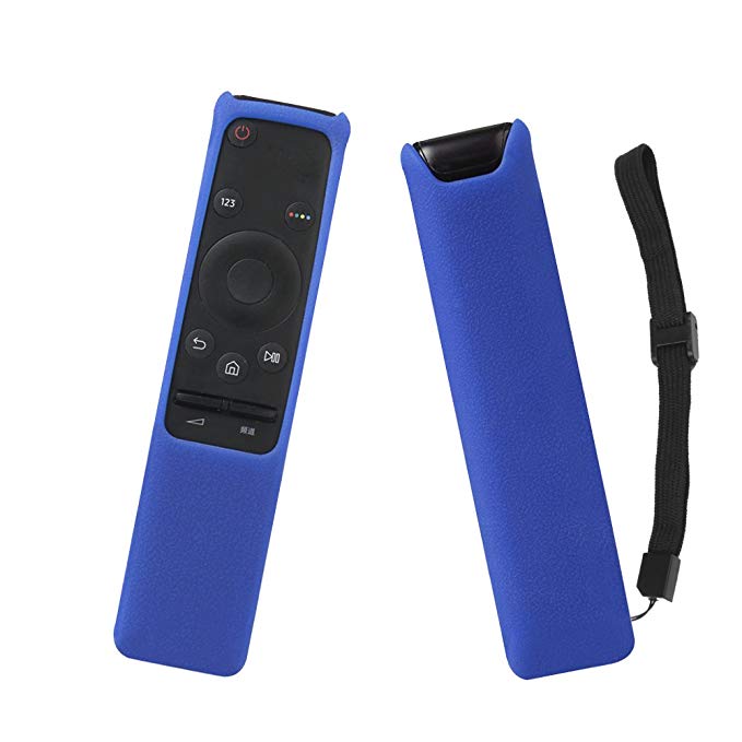 SIKAI Silicone Remote Case for Samsung BN59-01259B BN59-01259E BN59-01260A Smart TV Remote Cover Shockproof Remote Skin Holder Texture Design Anti-Slip with Remote Loop (Blue)
