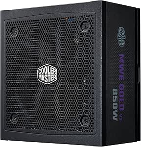 Cooler Master MWE Gold 850 V3 ATX 3.1 Full Modular PSU, 850W, 80  Gold Efficiency, 90-Degree 12V-2x6|600W PCIe 5.1, Japanese Capacitors, Zero-RPM mode, Hexagonal Fan Cover, 10-Year Warranty