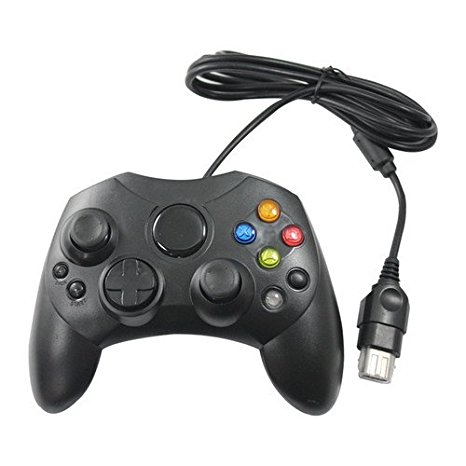 OSTENT Wired Controller Gamepad S Type 2 A Compatible for Microsoft Old Generation Xbox Console Video Games Color Black