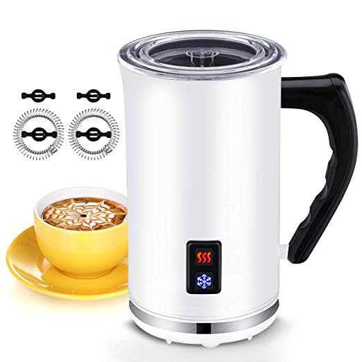 Milk Frother Homitt Electric Milk Steamer Warmer and Heater Milk for Hot Cold Milk Functionality,Silent Operation,Strix Temperature Controls,Double Wall,Non-Stick Coating,Anti-hot Base,FDA Approved