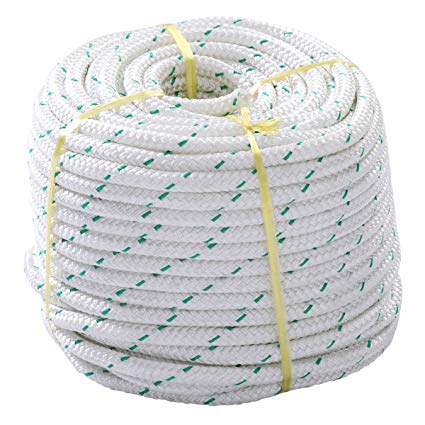 Giantex 3/7" X 150’ Double Braid Polyester Rope Sling 5900lbs Breaking Strength Climbing Ropes, White