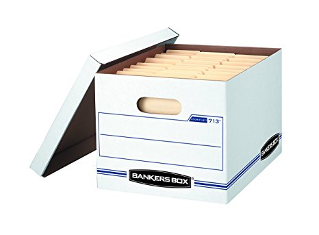 Bankers Box Stor/File Storage Box with Lift-Off Lid, Letter/Legal, 12 x 10 x 15 Inches, White, 20 Pack (0071302)
