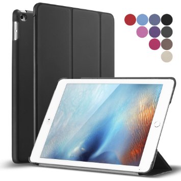 iPad Mini 4 Case ROARTZ Black Slim Fit Folio Smart Case Premium Rubber Coated Cover Non Slip Surface with Auto WakeSleep for Apple New iPad Mini 4 Retina Released on 2015 ONLY