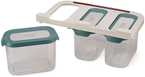 Joseph Joseph 81112 Cupboardstore Space Saving Kitchen Cupboard Airtight Food Storage Set, 3 x 1.3 Litre - Clear