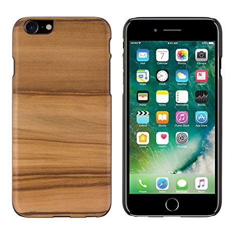iPhone 7 Genuine Satin Walnut Wood Case , Real Natural Wooden Backplate Super Slim Case by GOLEMGUARD