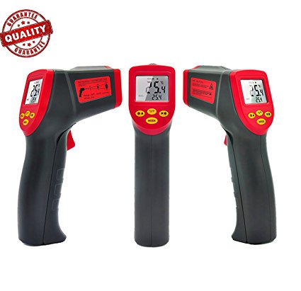 Temperature Gun Non-contact Digital Laser Infrared IR Thermometer-32℃~530℃,LCD Instant-read Handheld,Red&Black