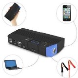 PowerGo Unbelievably Portable 12 Volt Car Battery Jump Starter Booster and Power Bank Includes Premium Recoil Free Jumper Cables Laptop and Smartphone Charging Cables - 13600 mAh