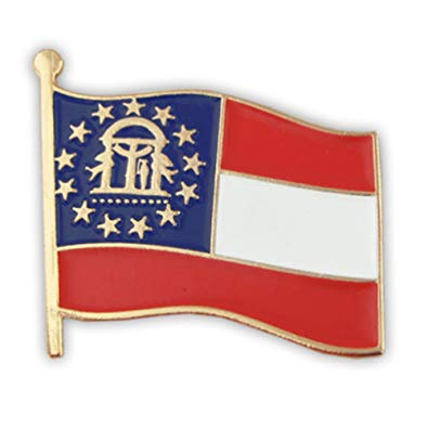PinMart Georgia US State Flag GA Enamel Lapel Pin 1"