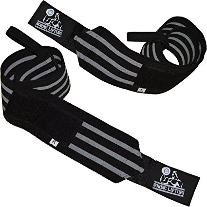 Wrist Wraps Super Heavy Duty (1 Pair/2 Wraps) 24" Support for Weight Lifting | Powerlifting | Gym | CrossFit - Weightlifting Thumb Loop - Men & Women - by Nordic Lifting - 1 Year Warranty