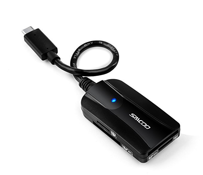 Type C card reader Saicoo USB-C 3.0 4 Slots 11 in 1 Card Reader, with dual SD and Micro SD slots …
