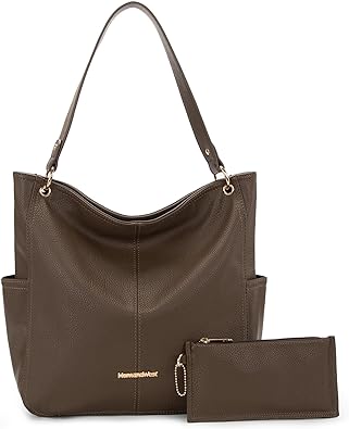 Montana West Stone Washed Leather Hobo Purses for Women Soft Top Handle Shoulder Bag with Wallet 2PCS Set
