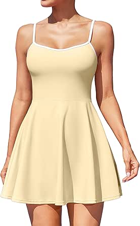 ATTRACO Women's Tennis Dress with Shorts Golf Dress Workout Adjustable Exercise Dress Activewear