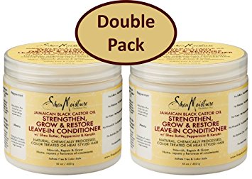 Shea Moisture Jamaican Black Castor Oil 16 oz. Strengthen, Grow & Restore Leave-In Conditioner Value Pack of 2