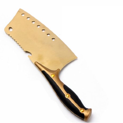 Foodservice 59076 Titanium Cleaver with Wooden Handle and 8-Inch by 3.5-Inch Blade