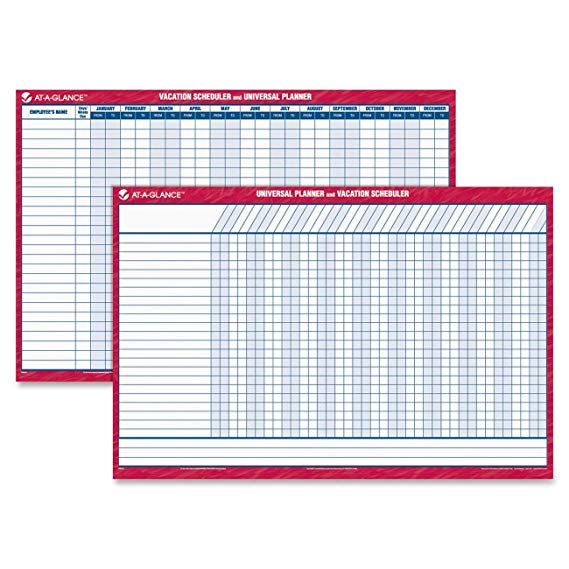AT-A-GLANCE Undated Erasable Universal Vacation Scheduler; 36 x 24 Inches (PM250-28)
