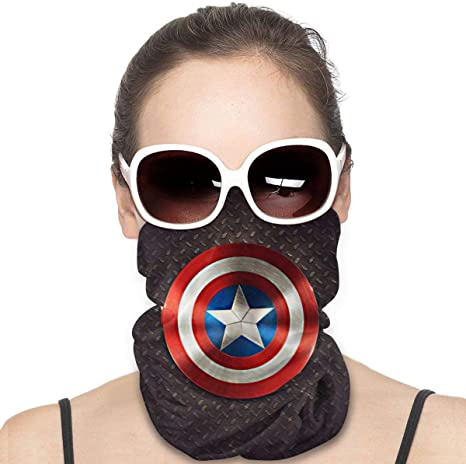 Captain America Avengers Superhero Shield Head Scarf Novelty Bandanas Variety Multifunctional Neck Warmer Scarf Headband Sun UV Dust Wind Protection