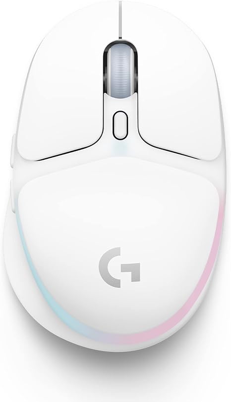 Logitech G G705 Wireless Gaming Mouse, Customisable LIGHTSYNC RGB Lighting, LIGHTSPEED Wireless, Bluetooth Connectivity, Lightweight, PC/Mac/Laptop - White Mist