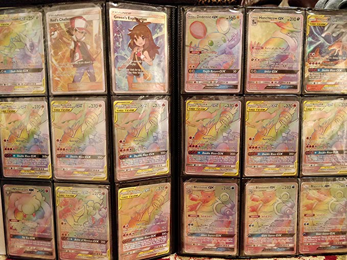 Pokemon GX EX Binder Collection 100  Rainbow Rare Cards Packs lot tag Team