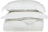 Impressions Genuine Egyptian Cotton 300 Thread Count Twin 2-Piece Duvet Cover Set Single Ply Solid White