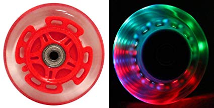 L.E.D. Scooter Wheels With Abec 9 Bearings for Razor Scooters 100mm Light Up 2-pack